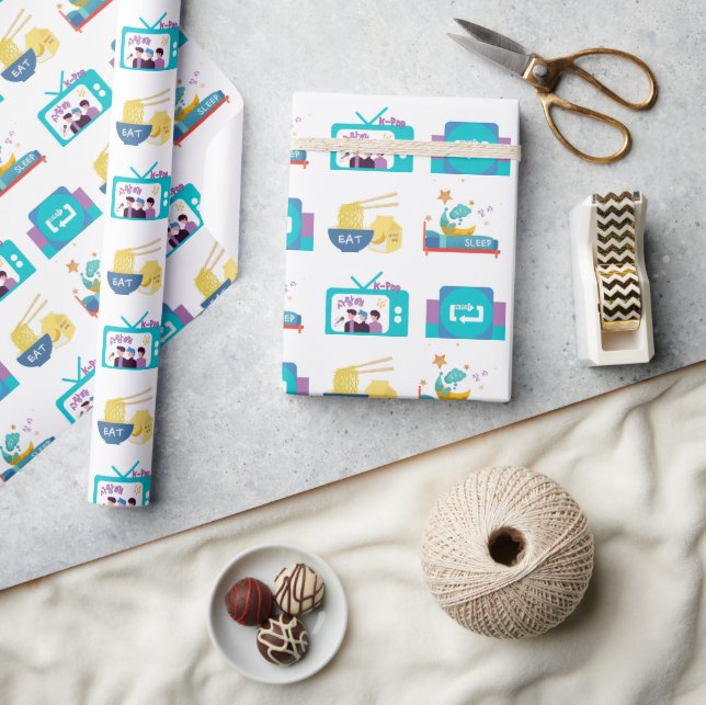 EAT SLEEP KPOP REPEAT  WRAPPING PAPER (Crafts)