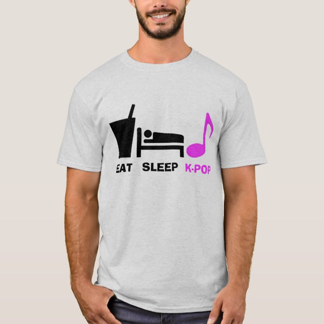 Eat Sleep Kpop T Shirt (light) (Front)