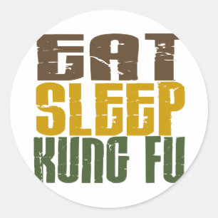 Eat Sleep Kung Fu 1 Classic Round Sticker
