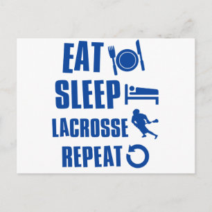 Eat sleep lacrosse postcard