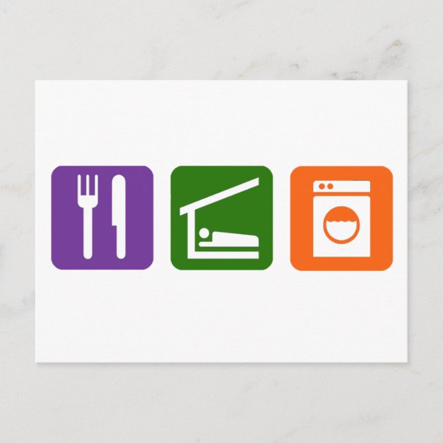 Eat Sleep Laundry Postcard (Front)