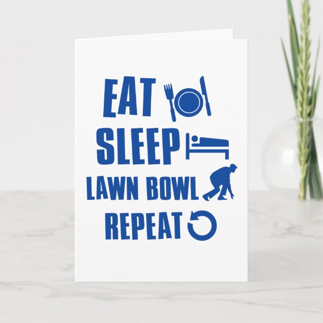 Eat sleep lawn bowl card (Front)