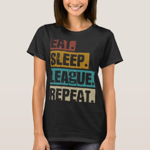 Eat Sleep League Repeat Vintage Video Gaming Gamer T-Shirt