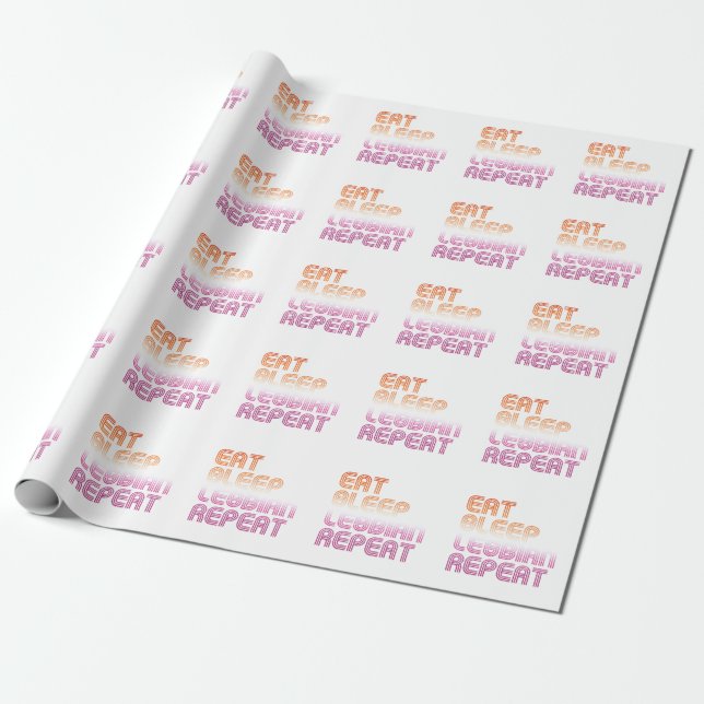 Eat Sleep Lesbian Repeat Wrapping Paper (Unrolled)
