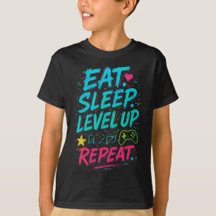 Eat Sleep Level Up Repeat Gamer Funny Video Game G T-Shirt