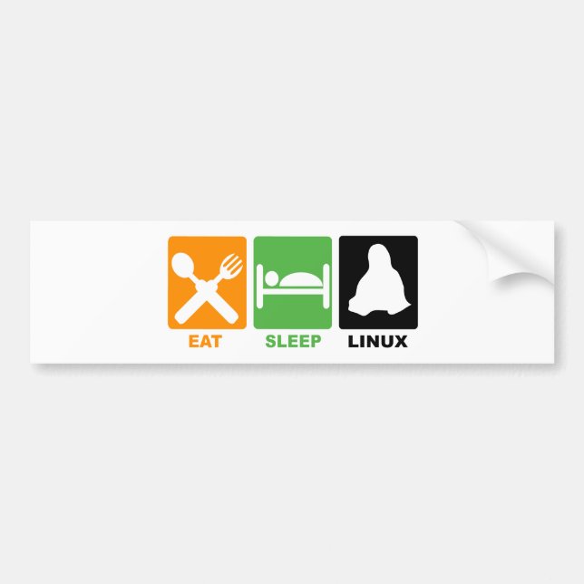 EAT SLEEP LINUX BUMPER STICKER (Front)