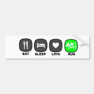 Eat. Sleep. Love. Run. Green Bumper Sticker