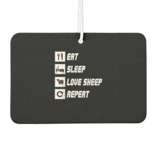 Eat sleep love sheep repeat | Funny Quotes Gift Car Air Freshener