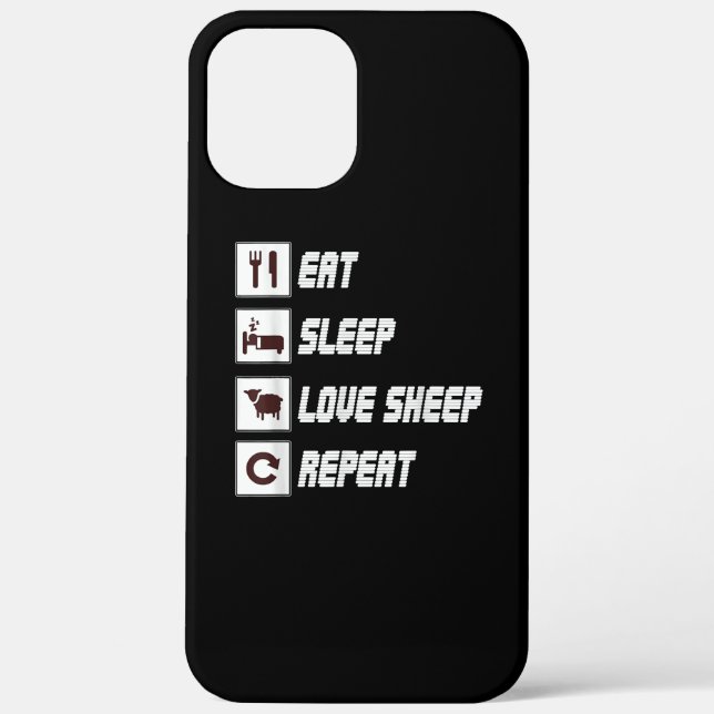 Eat sleep love sheep repeat | Funny Quotes Gift Case-Mate iPhone Case (Back)