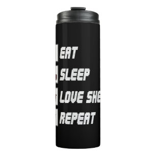 Eat sleep love sheep repeat Funny Quotes Gift Thermal Tumbler