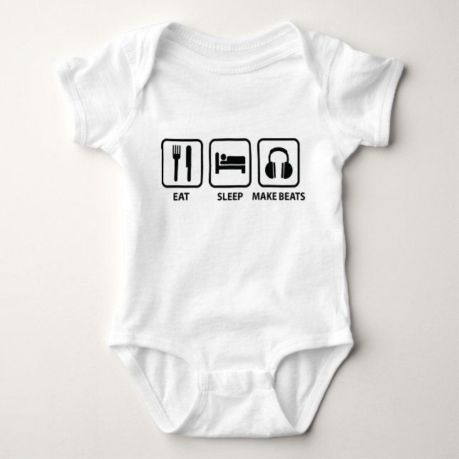 Eat Sleep Make Beats Baby Bodysuit (Front)