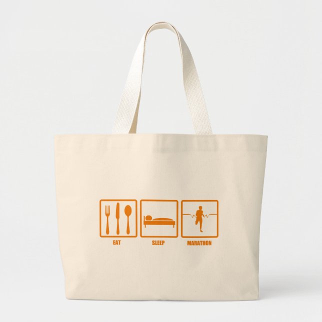 Eat Sleep Marathon Large Tote Bag (Front)