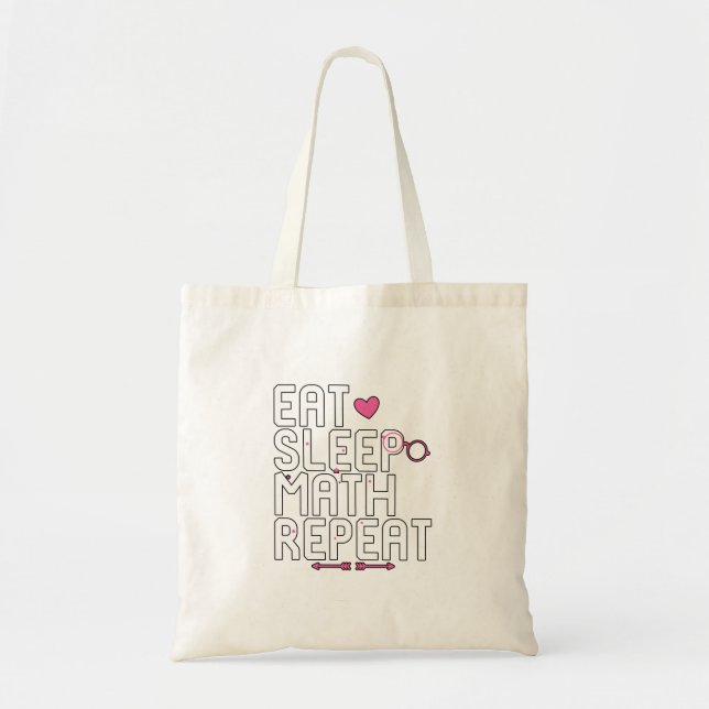 Eat Sleep Math Repeat Mathematicians Tote Bag (Front)