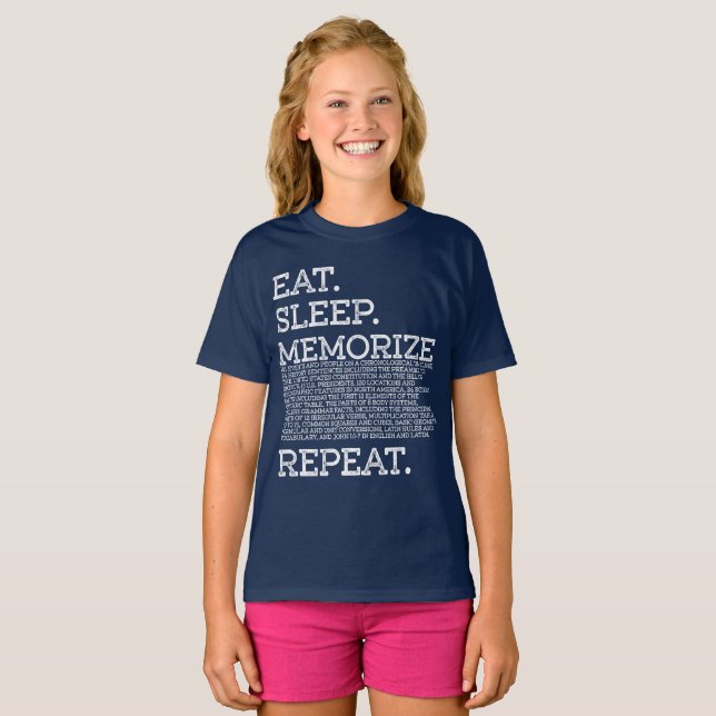 Eat Sleep Memorise Repeat Memory Master T-Shirt (Front Full)