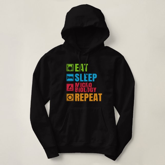 Eat Sleep Micro Biology Repeat Hoodie (Design Front)
