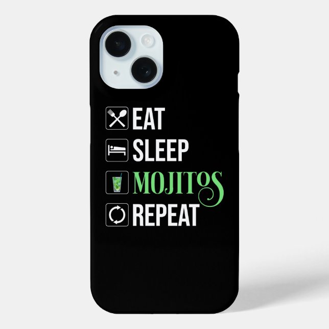 Eat Sleep Mojitos Repeat Case-Mate iPhone Case (Back)