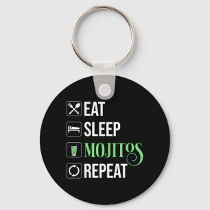 Eat Sleep Mojitos Repeat Key Ring