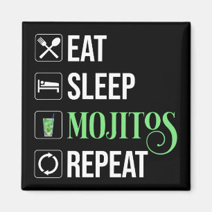 Eat Sleep Mojitos Repeat Magnet