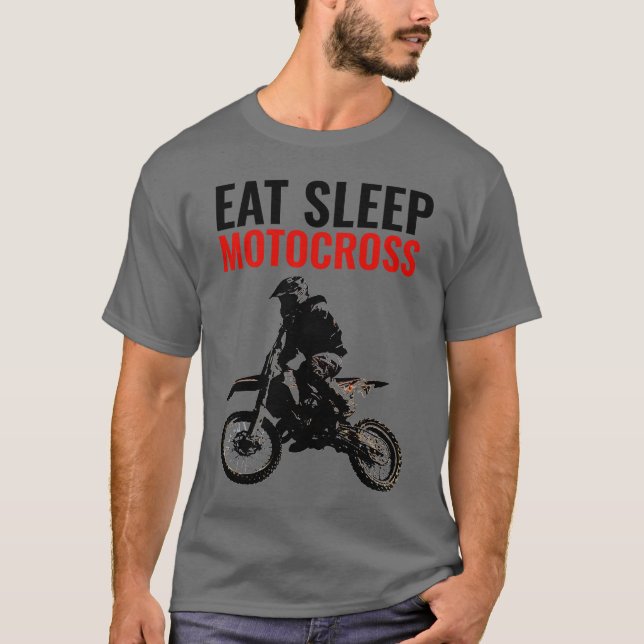 Eat Sleep Motocross Motorcycle Sport Pop Art T-Shirt (Front)