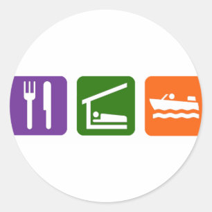 Eat Sleep Motor Boating Classic Round Sticker