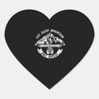 eat sleep mountain bike  funny mtb biking heart sticker