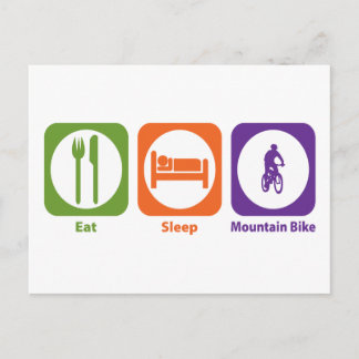 Eat Sleep Mountain Bike Postcard