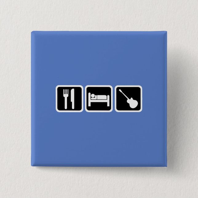 Eat, sleep, music 15 cm square badge (Front)