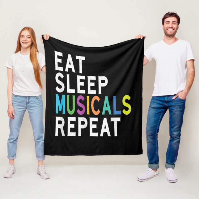 Eat Sleep Musicals Repeat Fleece Blanket (In Situ)