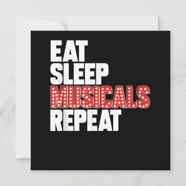 Eat Sleep Musicals Repeat Holiday Card (Front)