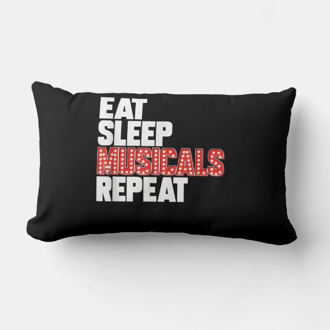 Eat Sleep Musicals Repeat Lumbar Cushion (Front)