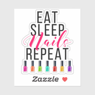 Eat Sleep Nails Repeat Bright Rainbow Nail Polish