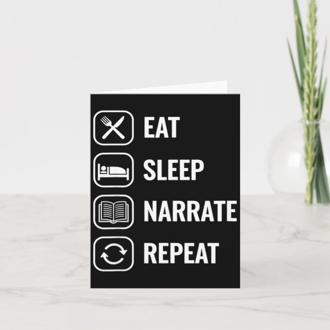 Eat Sleep Narrate Repeat Clical Education Homescho Card (Front)