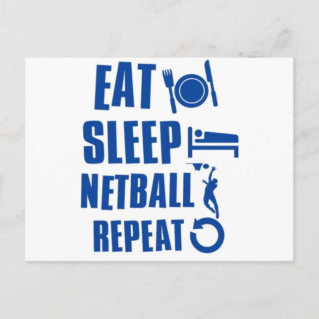 Eat sleep Netball Postcard (Front)