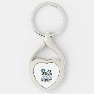 Eat Sleep Night Nurse Shift Repeat Key Ring
