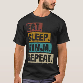 Eat Sleep Ninja Repeat Vintage Karate Martial T-Shirt