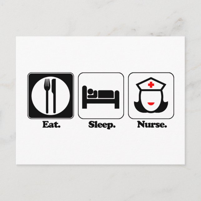 eat sleep nurse postcard (Front)