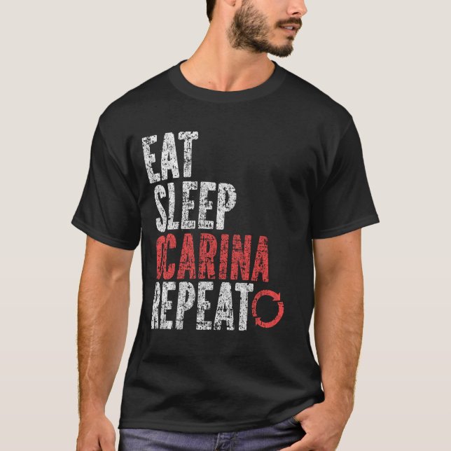 Eat Sleep Ocarina Repeat T-Shirt (Front)