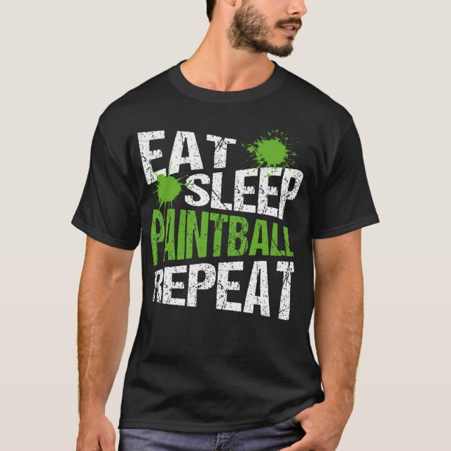 Eat Sleep Paintball Funny T-Shirt (Front)