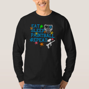 Eat Sleep Paintball Repeat Paintballer Air Gun Com T-Shirt