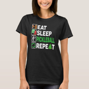 Eat Sleep Pickleball Repeat Christmas Pajama  Men  T-Shirt