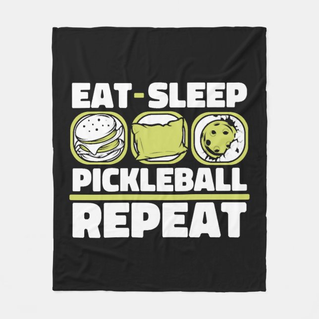 Eat Sleep Pickleball Repeat Coach Player Pro Team Fleece Blanket (Front)