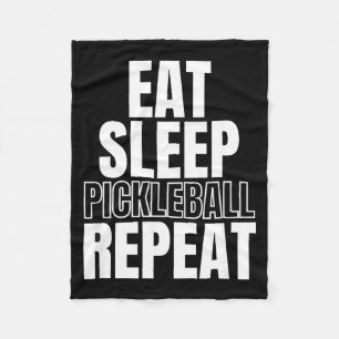 Eat sleep pickleball repeat fleece blanket