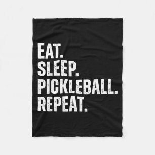 Eat Sleep Pickleball Repeat Funny Player Gift Fleece Blanket