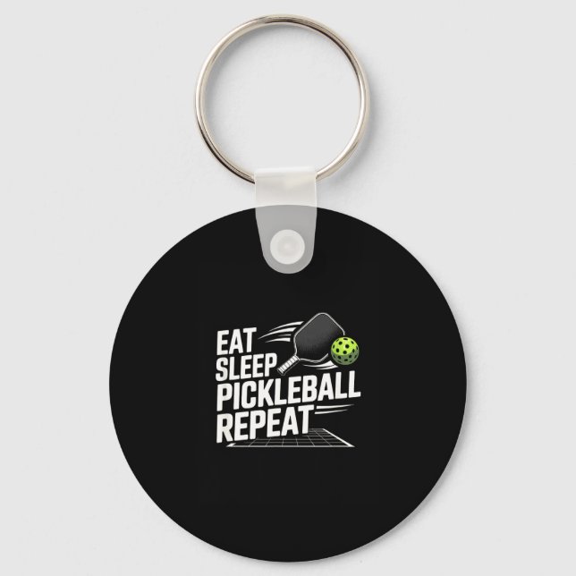 Eat sleep pickleball repeat funny player  key ring (Front)