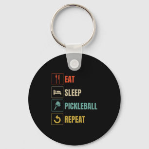 eat sleep pickleball repeat   key ring