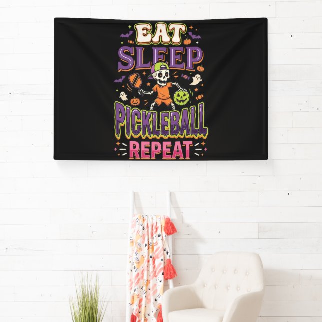 Eat Sleep Pickleball Repeat Pickleball Banner (Insitu)