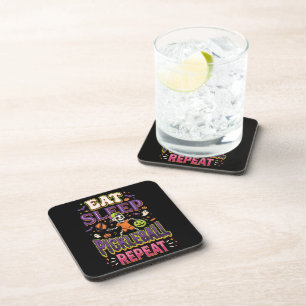 Eat Sleep Pickleball Repeat Pickleball Coaster