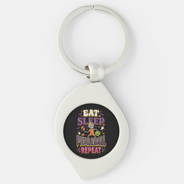 Eat Sleep Pickleball Repeat Pickleball  Key Ring (Front)