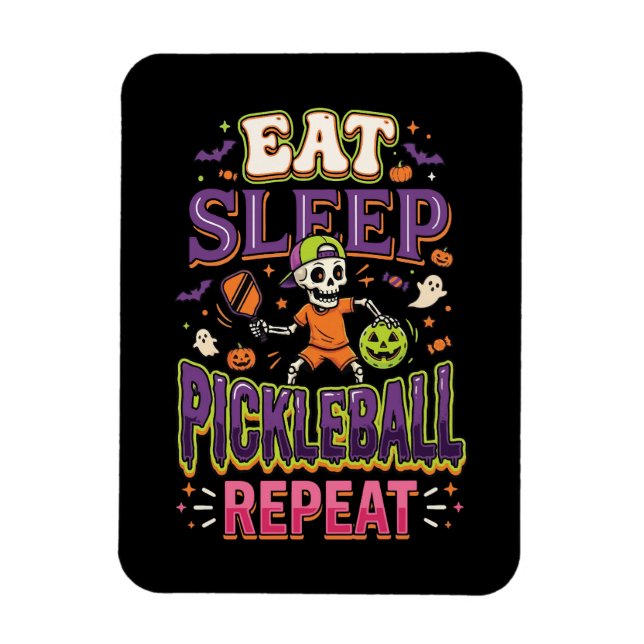Eat Sleep Pickleball Repeat Pickleball Magnet (Vertical)