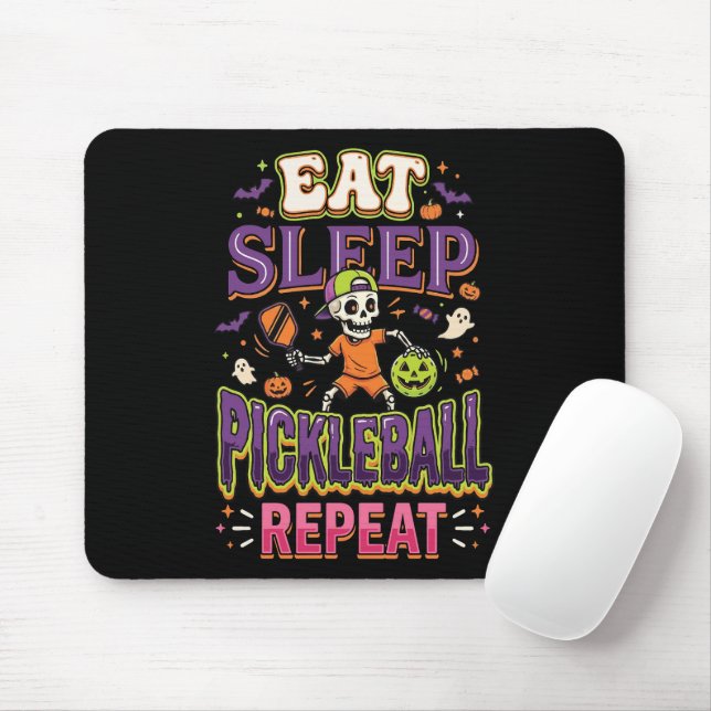 Eat Sleep Pickleball Repeat Pickleball Mouse Pad (With Mouse)